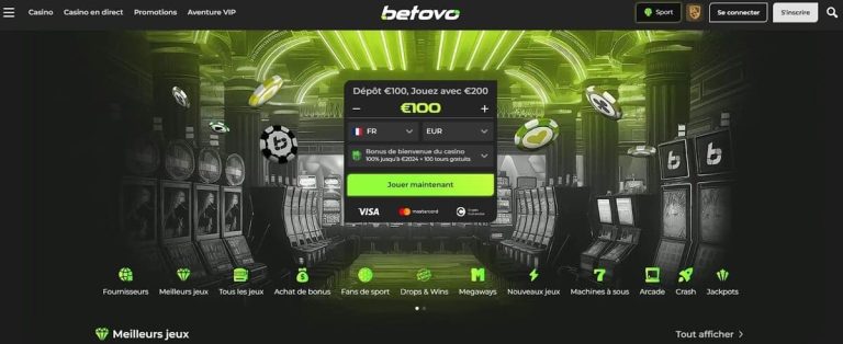 Betovo Casino menu